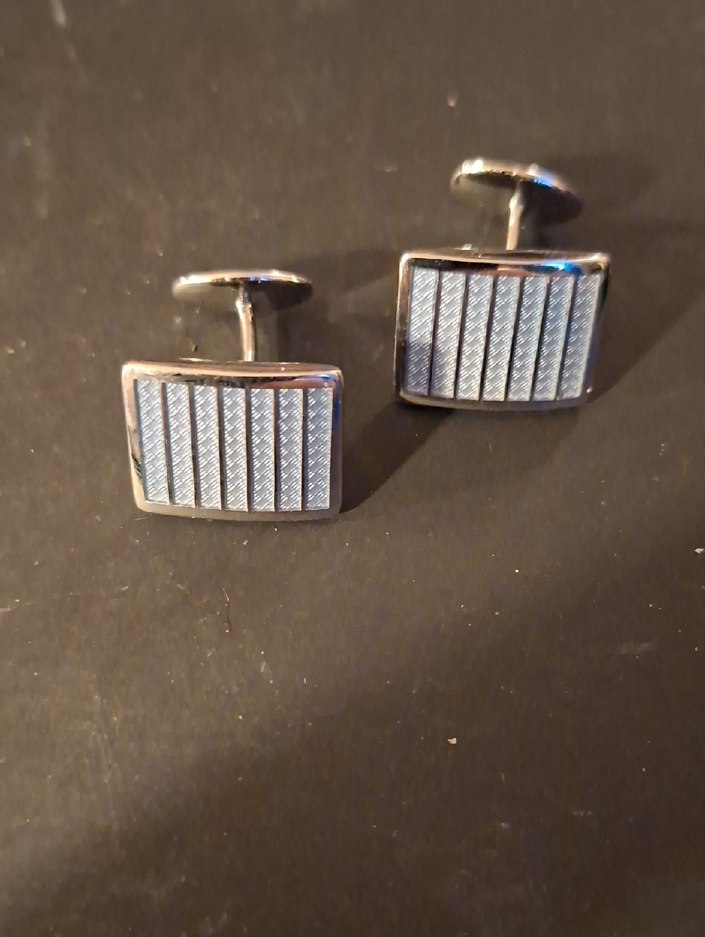 Vintage David Donahue Sterling Silver Enamel Cufflinks